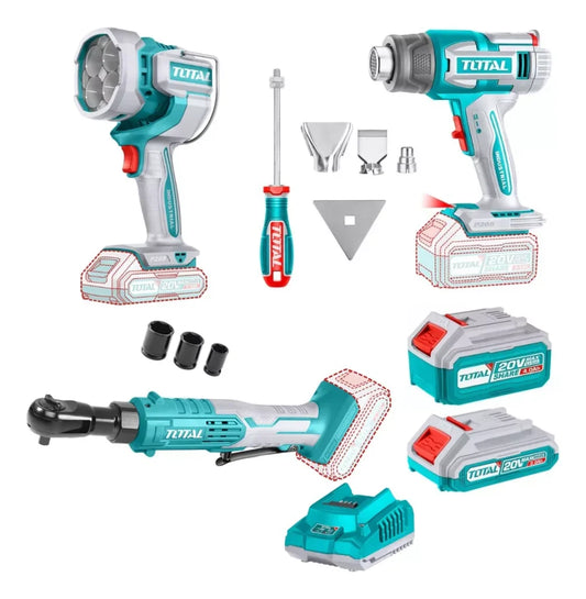 Kit Pistola Calor Digital + Lampara + Chicharra 20v