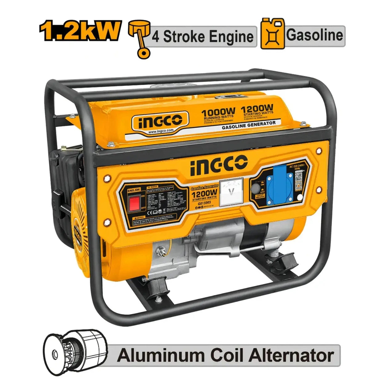Generador a Gasolina 1.2 KW Monofásico