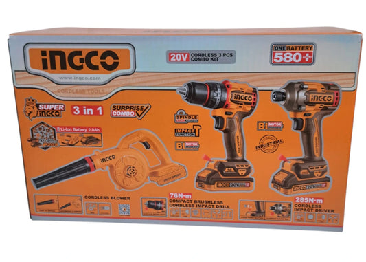 Taladro De Impacto, Destornillador Y Soplador Ingco De 20 V