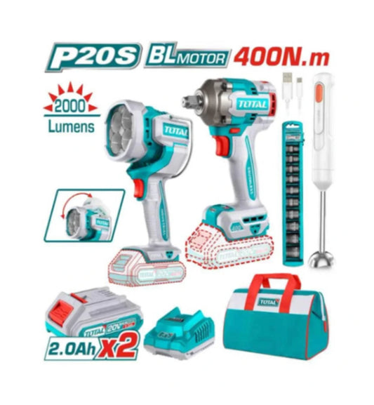 Combo Llave De Impacto Inalambrica Total Tools