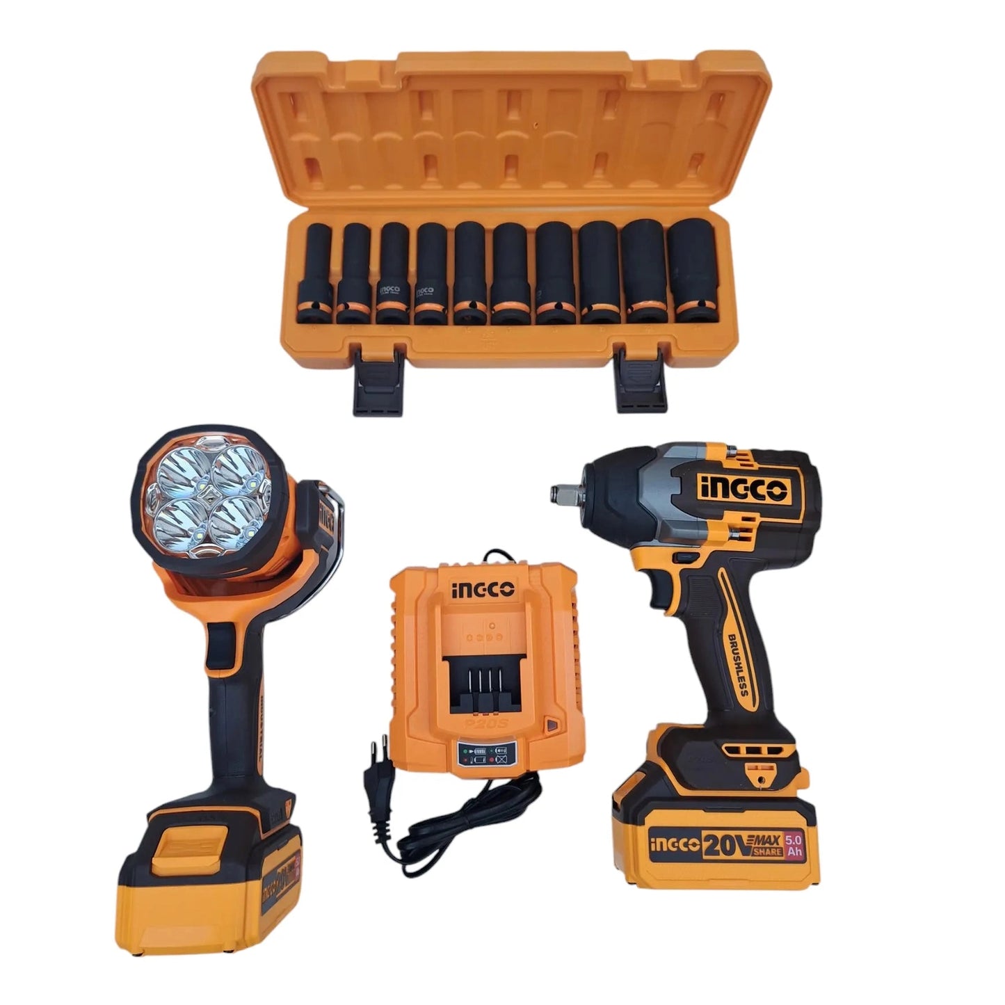 Oferta Kit Llave de Impacto 850Nm + Lampara Inalámbrica de 2.000 Luminens