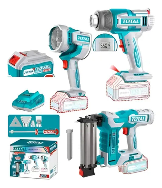 Kit Pistola Calor + Lampara + Clavadora Inalambrica