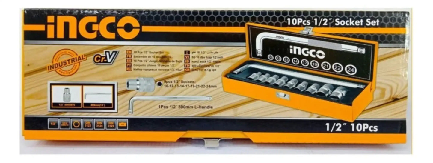 Set De Dados Encastre 1/2'' 10 Pzs Socket Set