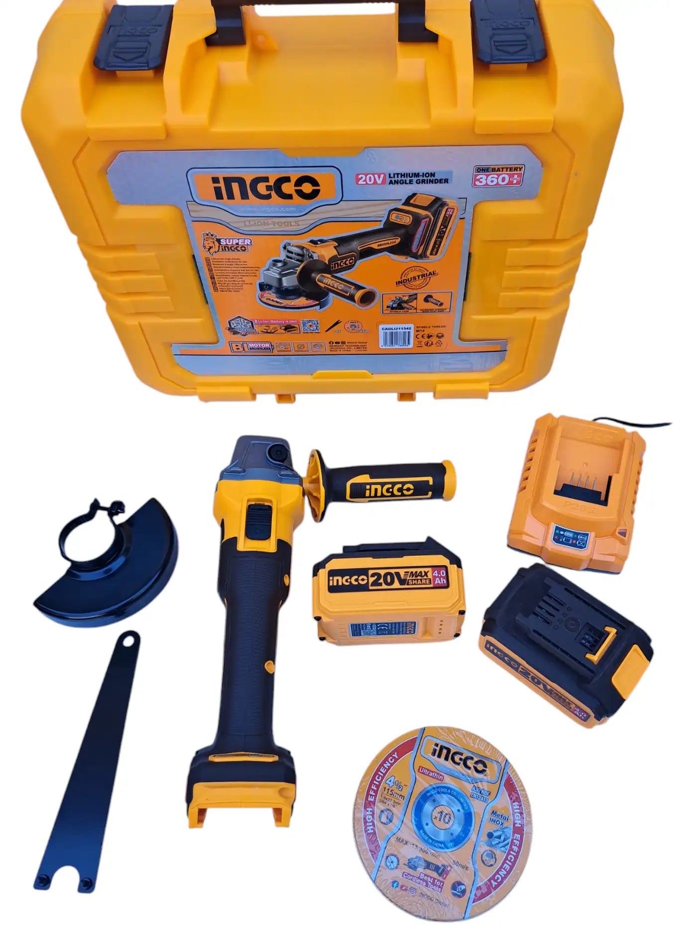 Esmeril Inalámbrico 4.5 Pulgadas, Motor Brushless Ingco