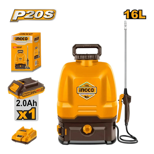 Fumigadora a Batería de Mochila INGCO 16 Litros 20V P20S + Batería y Cargador