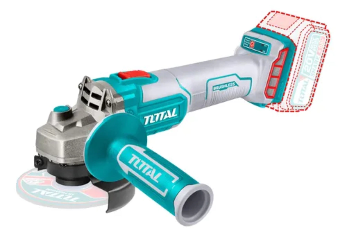 Esmeril Angular Inalámbrico 20v 115mm Maleta Total Turquesa 50/60hz