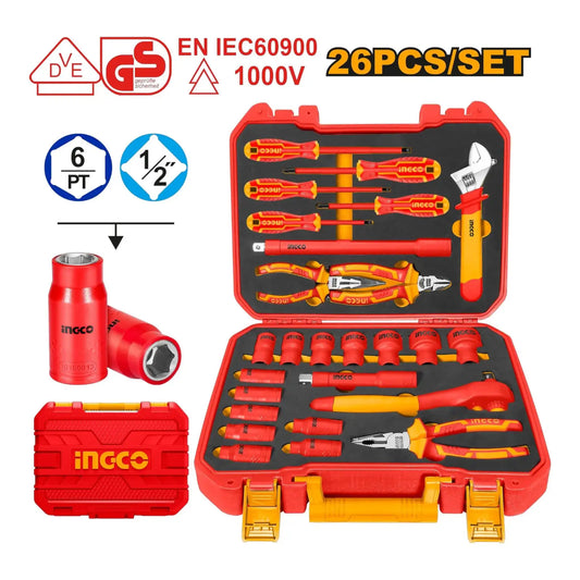 Set de Herramientas Aisladas 1000V Dielectricas 26 Piezas INGCO HKITH2601