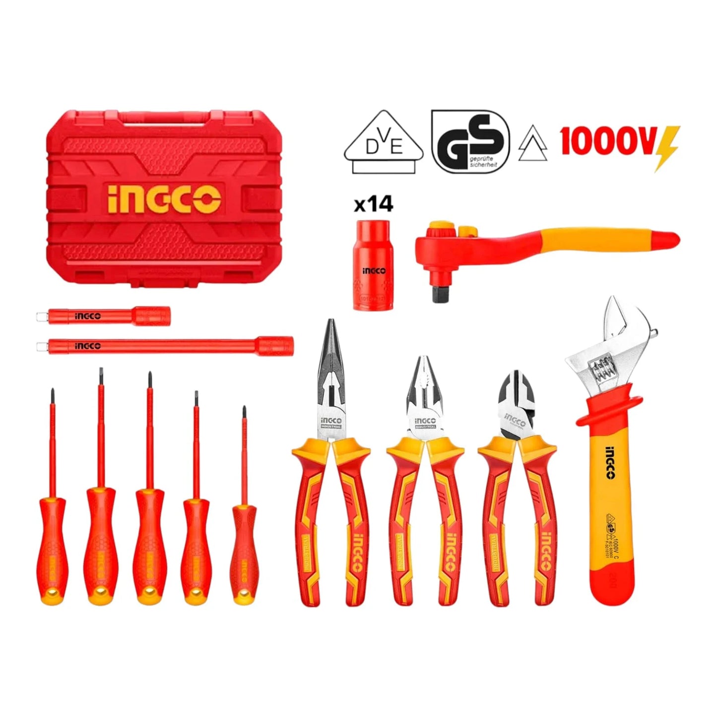 Set de Herramientas Aisladas 1000V Dielectricas 26 Piezas INGCO HKITH2601