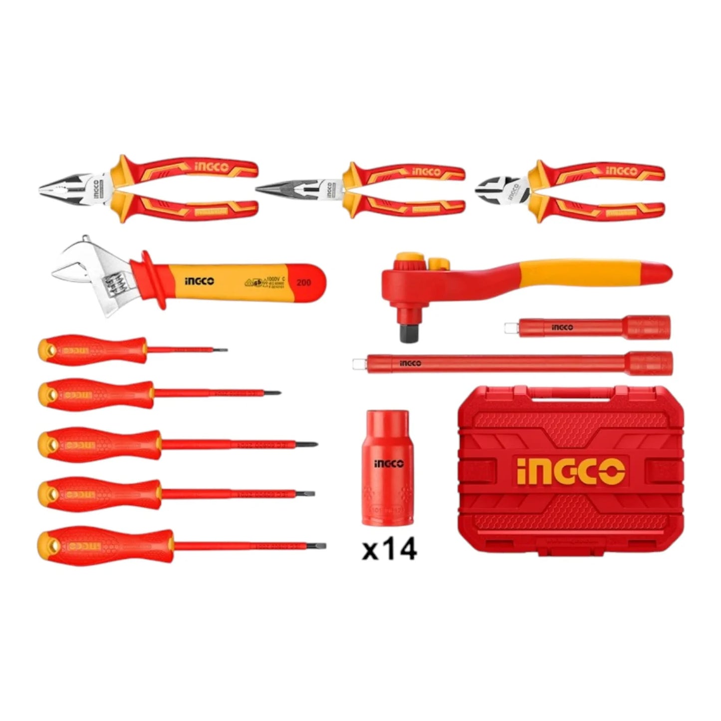Set de Herramientas Aisladas 1000V Dielectricas 26 Piezas INGCO HKITH2601