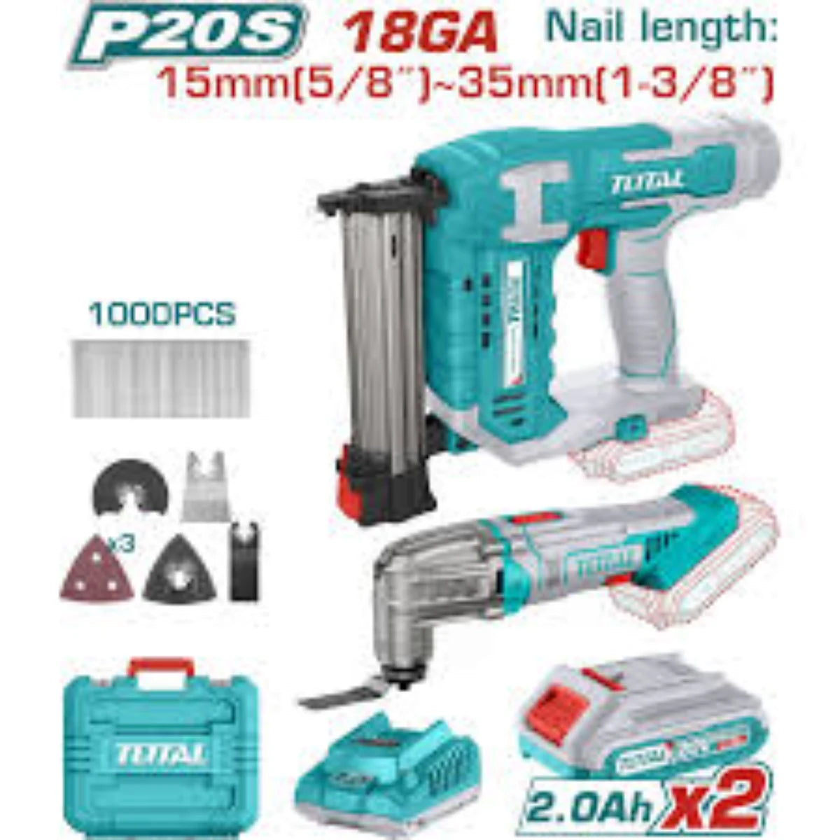 Kit Clavadora+ Herramienta Oscilante 20v Total