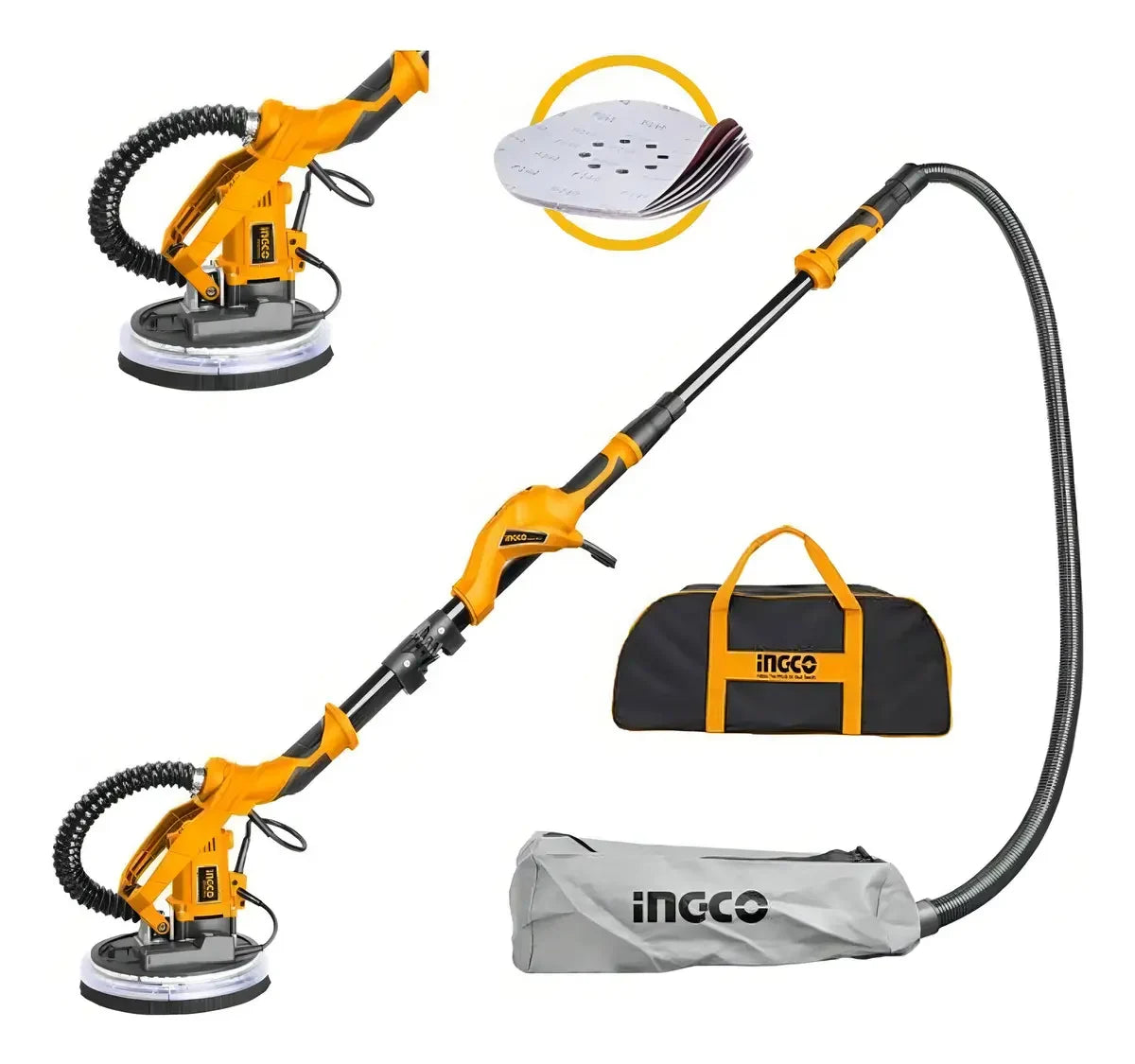 Lijadora Telescopica Para Techo y Pared Ingco 1050w + 112 lijas