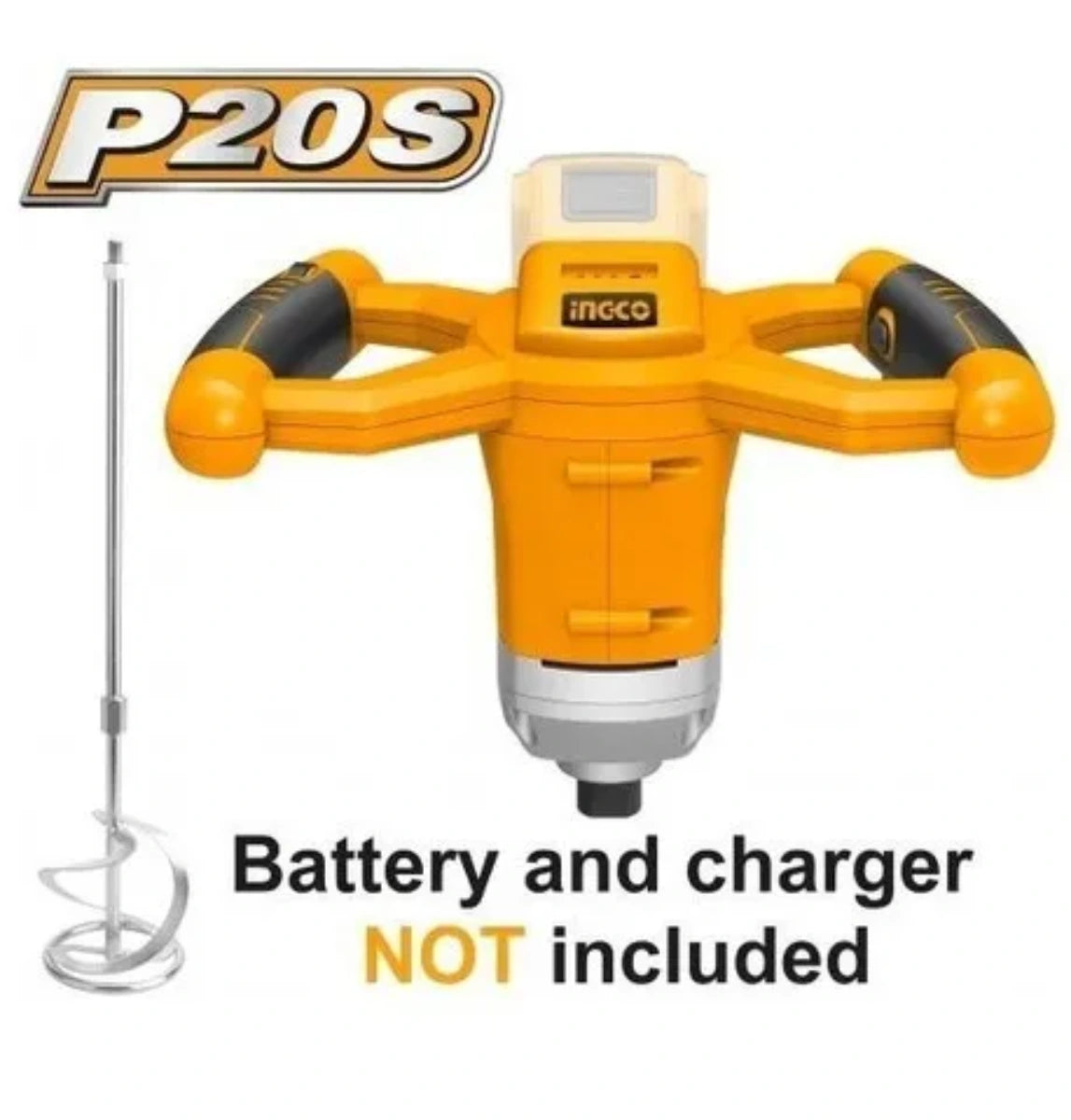 Mezclador Mixer de Pintura Inalámbrico 20V Ingco Mezclador Mixer de Pintura Inalámbrico 20V Ingco MXLI2001 - Sin Batería Sin Cargador - Sin Batería Sin Cargador