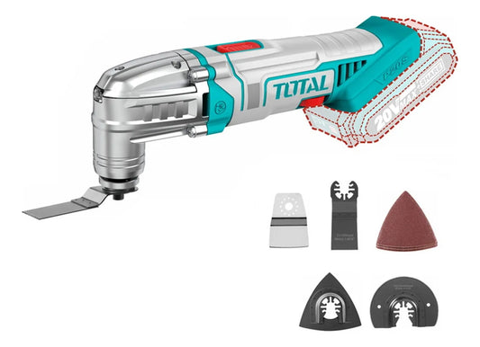 Sierra Inalámbrica Multifunción Oscilante Total , 6 Velocidades - Con Accesorios - No Incluye Batería Ni Cargador