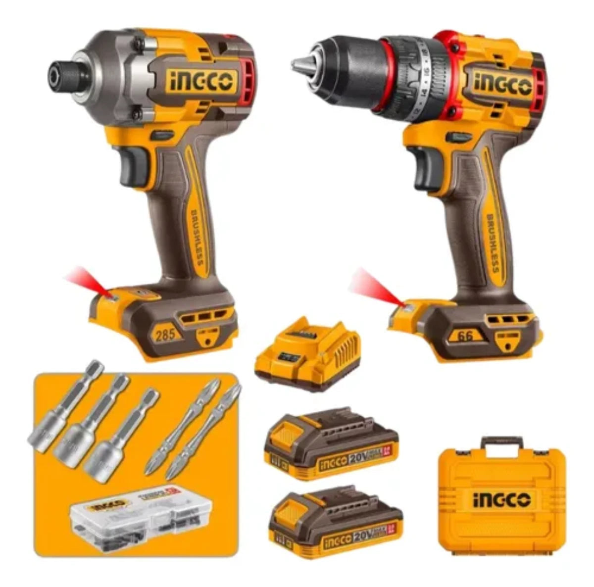 Oferta Atornillador Impacto 285Nm + Taladro Percutor 66Nm 20v