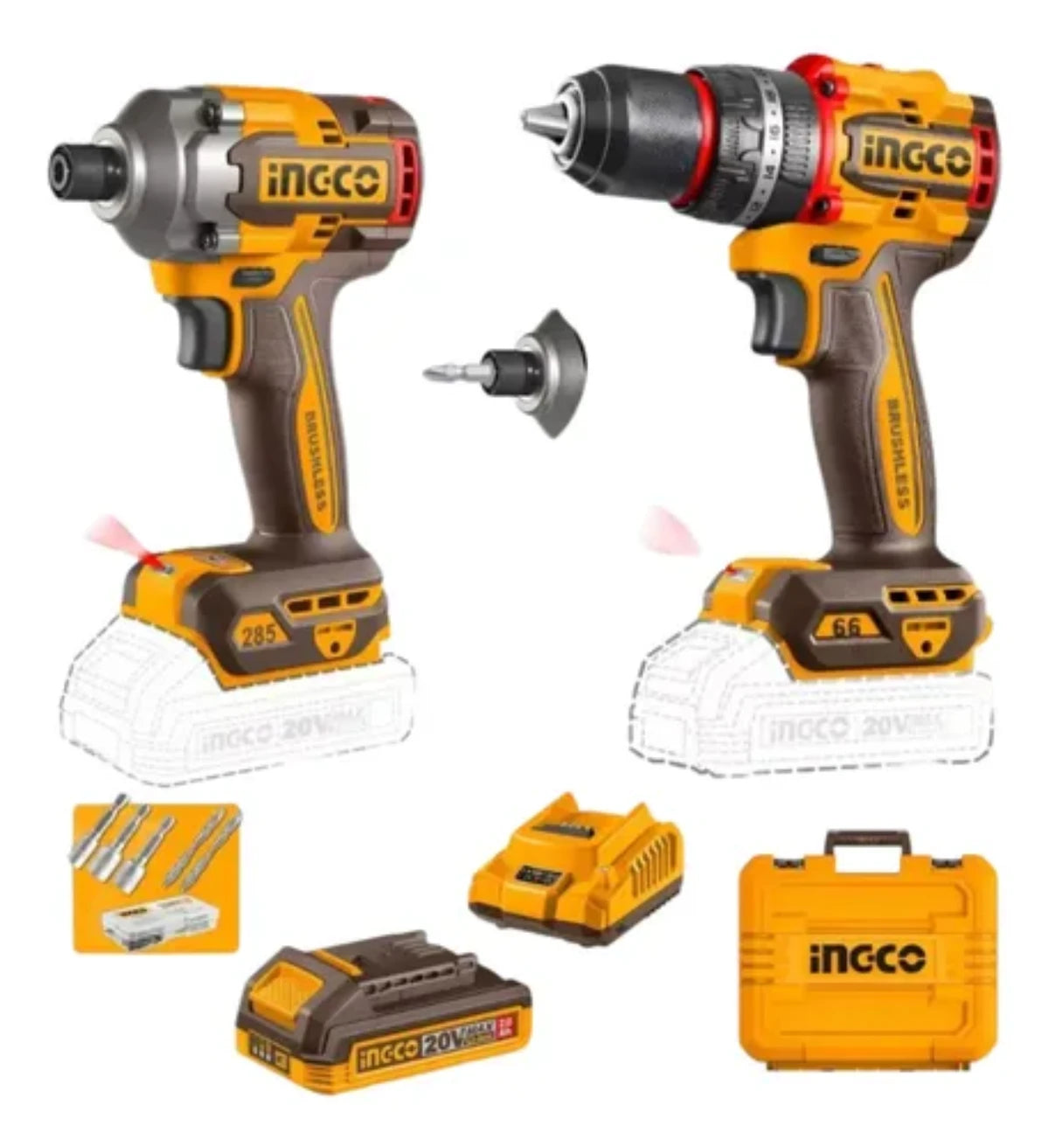 Oferta Atornillador Impacto 285Nm + Taladro Percutor 66Nm 20v