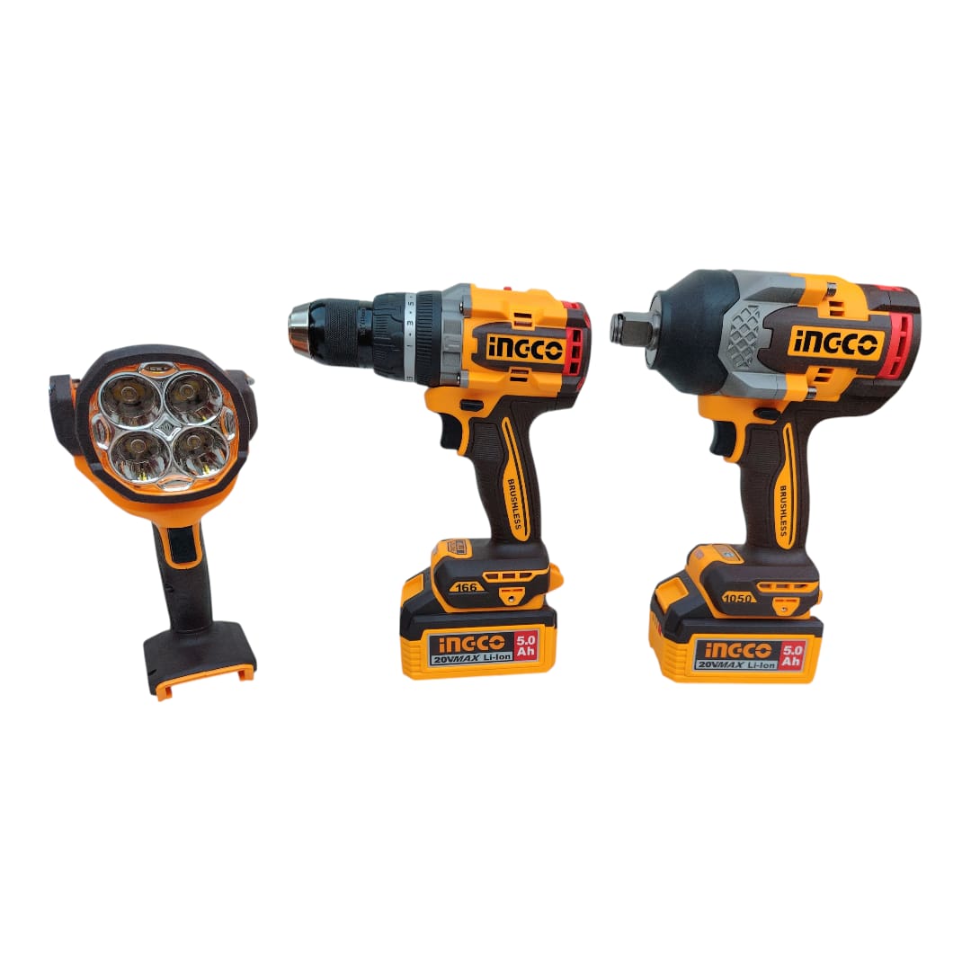 Kit  3 Piezas Taladro 166nm+ Llave 400nm+ Linterna