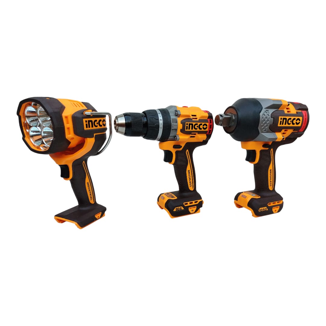 Kit  3 Piezas Taladro 166nm+ Llave 400nm+ Linterna