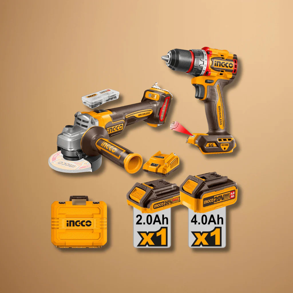 Set Taladro Y Esmeril Inalambrico 20v Ingco Ckli20273