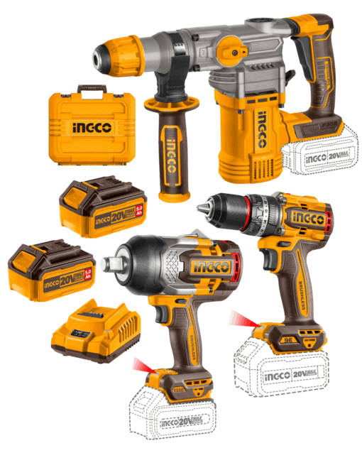 Rotomartillo + Llave Impacto 1350nm + Taladro Percutor 96nm Amarillo 50hz/60hz
