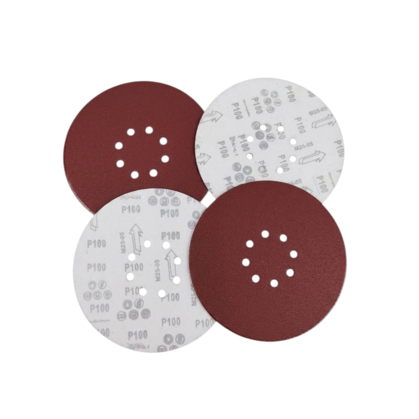 Lijas Velcro 225mm 9 Pulgadas  8 Hoyos , 100 unidades  Grano 240,180,150,120,100