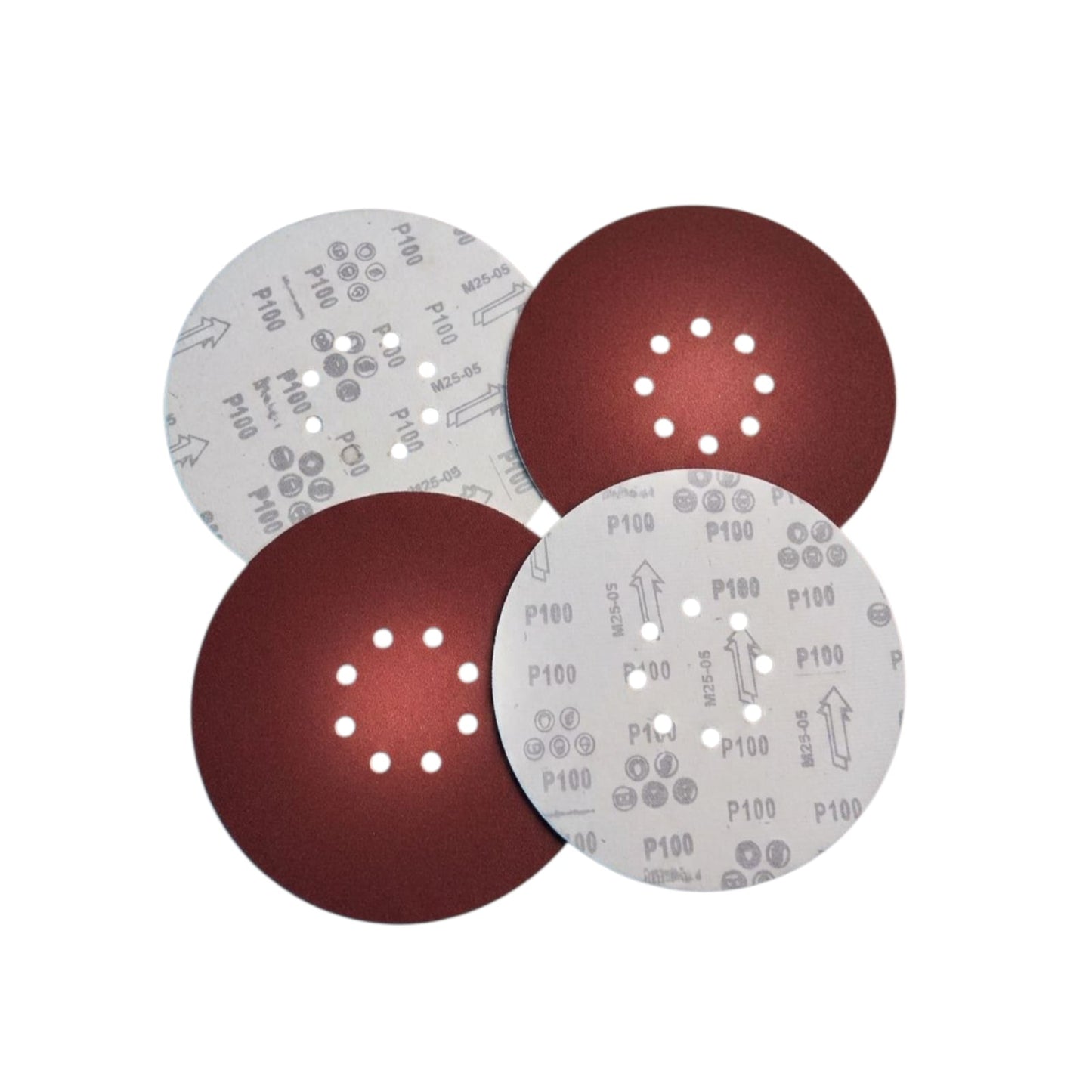 Lijas Velcro 225mm 9 Pulgadas  8 Hoyos , 100 unidades  Grano 240,180,150,120,100