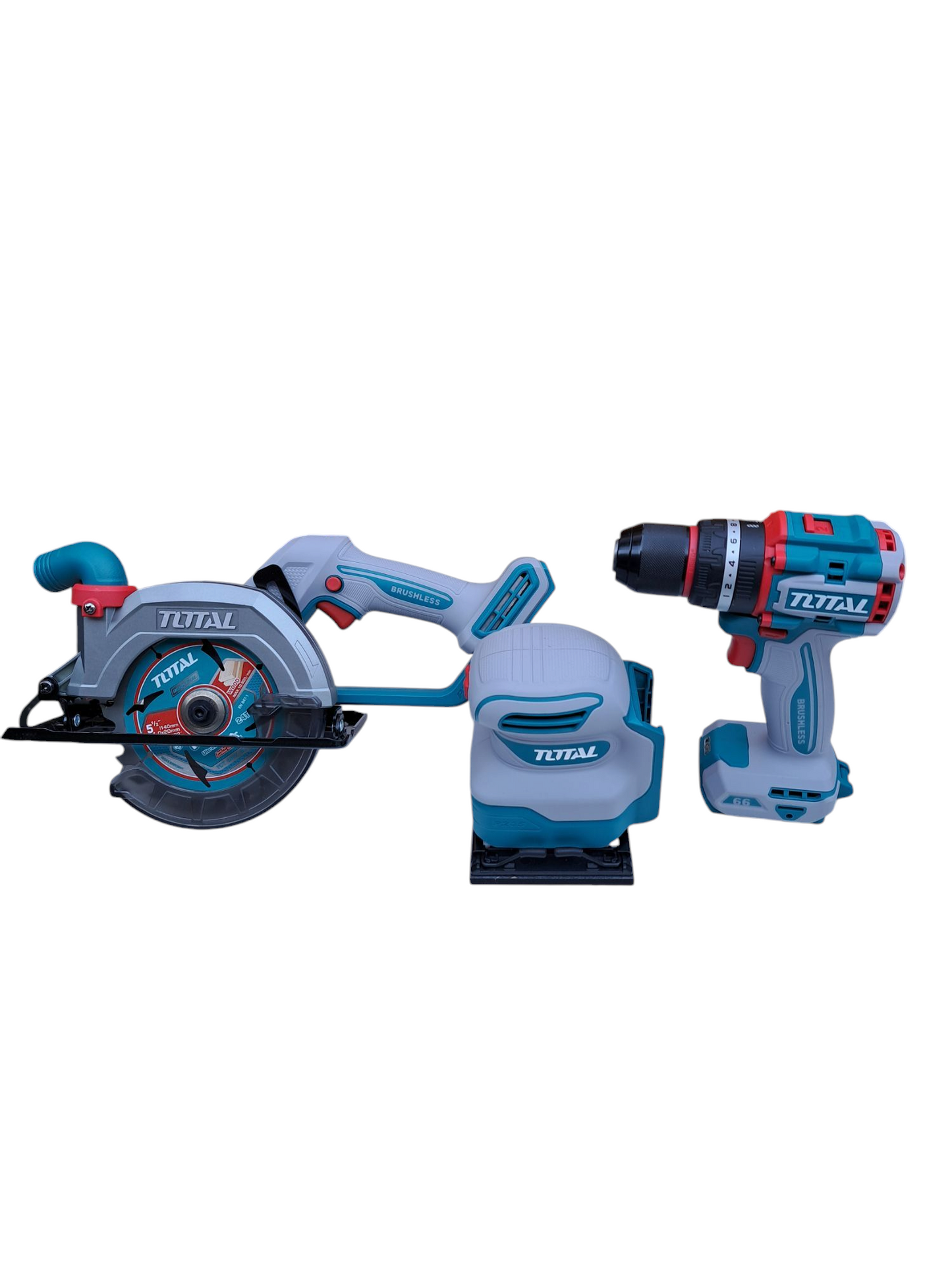 Kit de herramientas Inalámbrica. Serrucho Inalámbrico 5 1/2"- Taladro Percutor -Lijadora