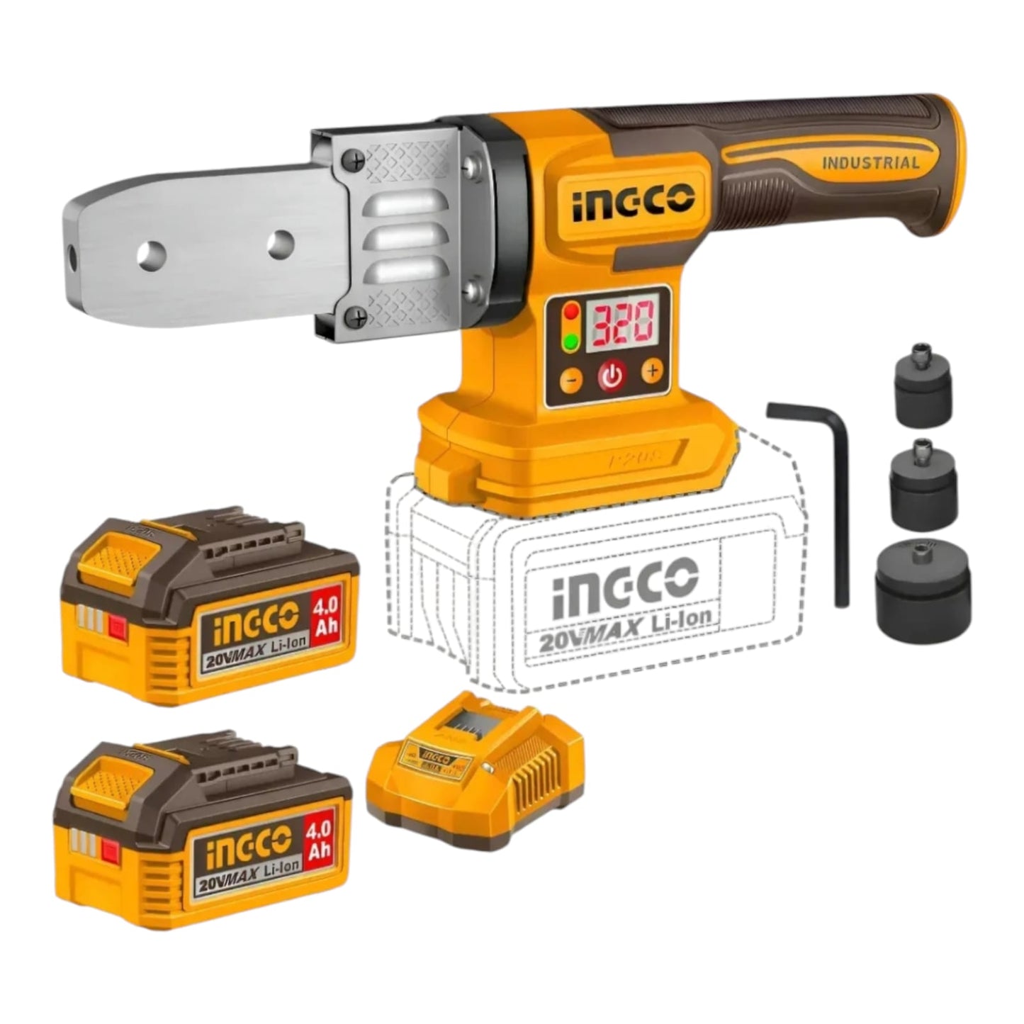 Termofusora Inalambrica Para PPR 20v Ingco - Bateria de 4.0Ah+ Envio Gratis